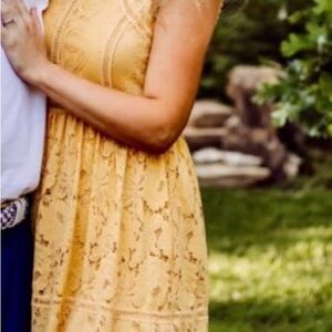 Yellow Lace Sleeveless Dress